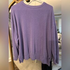 Like Love Textured Ribbed Knit Sweater – Purple, Women’s Medium